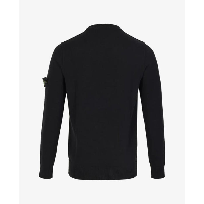 STONE ISLAND Lambswool Crewneck Sweater Black Men's