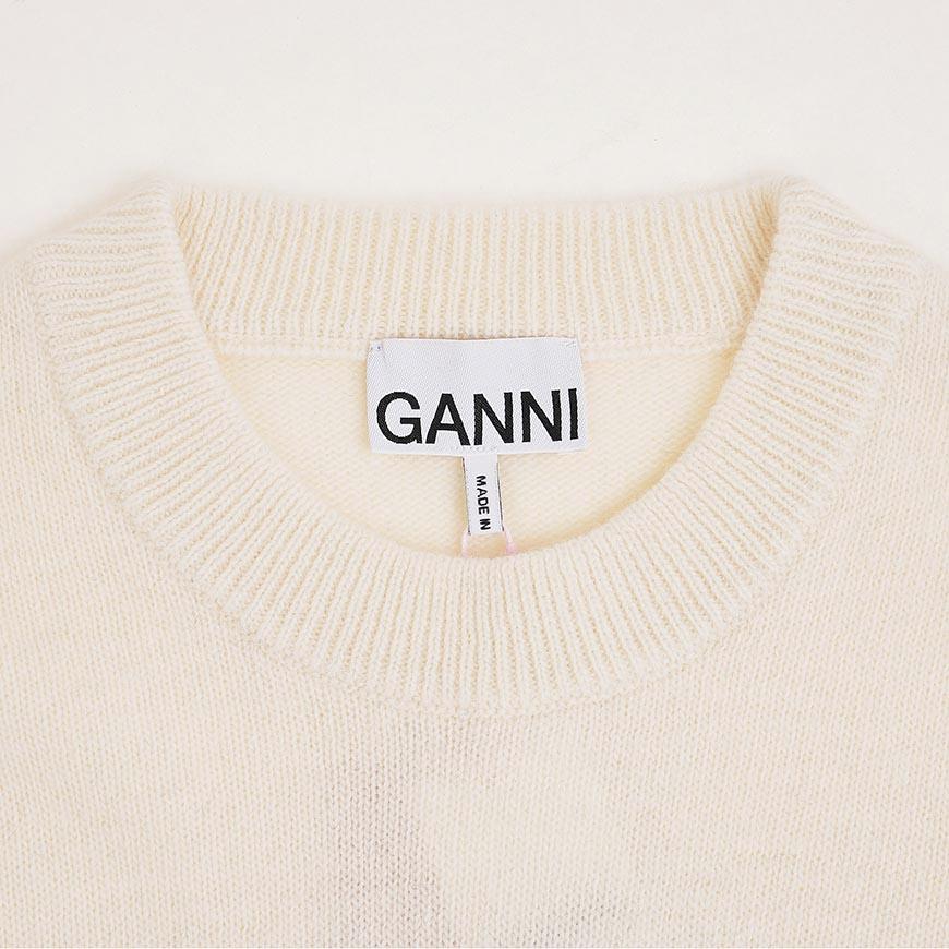 GANNI Women’s Teddy Mushroom Knit Sweater Ivory