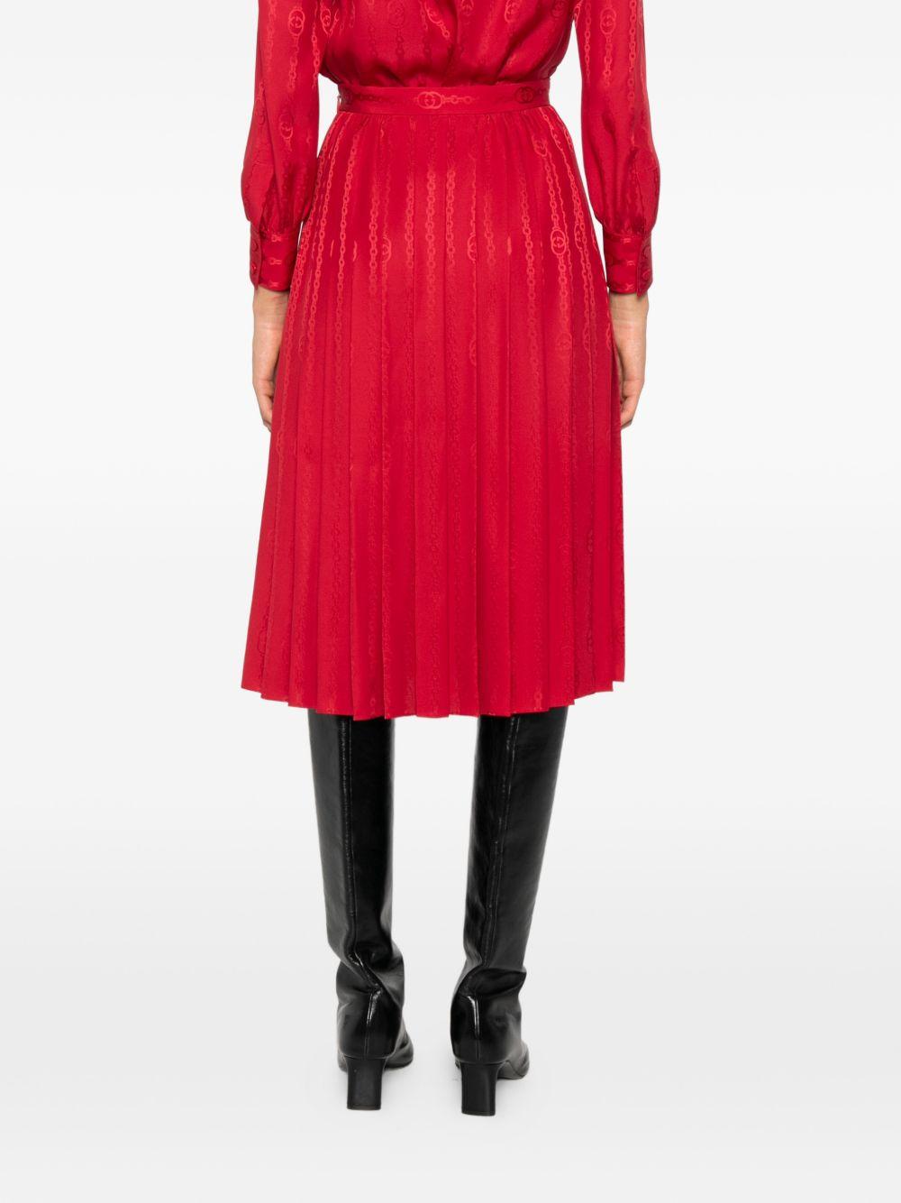 GUCCI Black Wool-Blend Midi Skirt