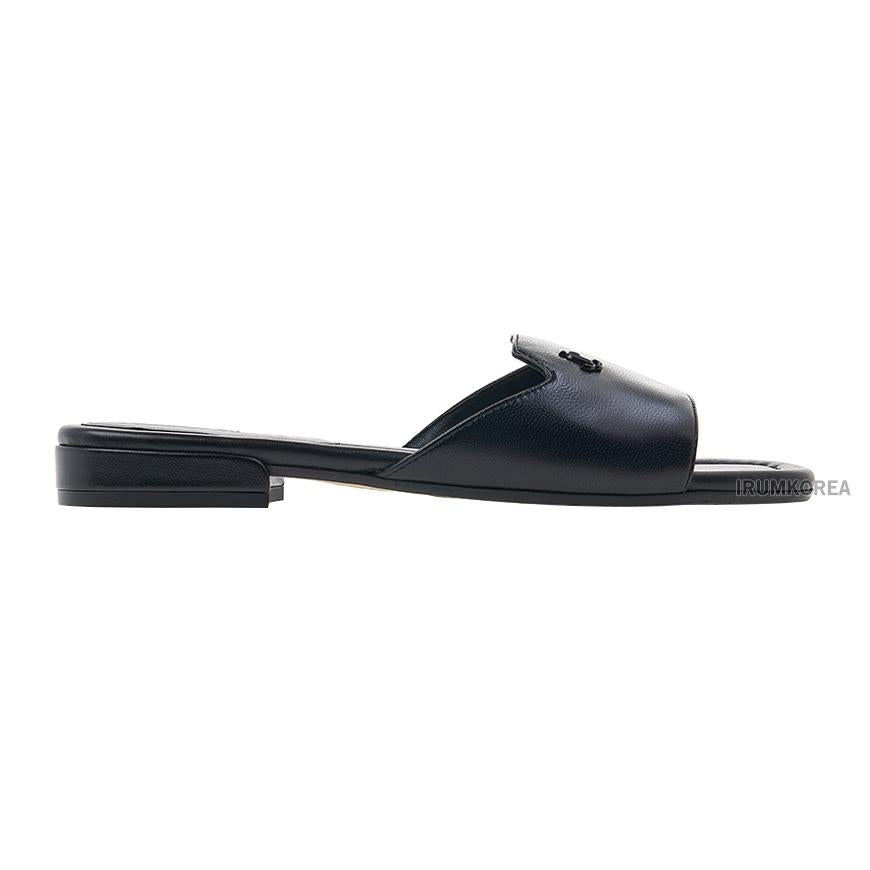 Jimmy Choo Black Nappa Leather Square Toe Open Sandals