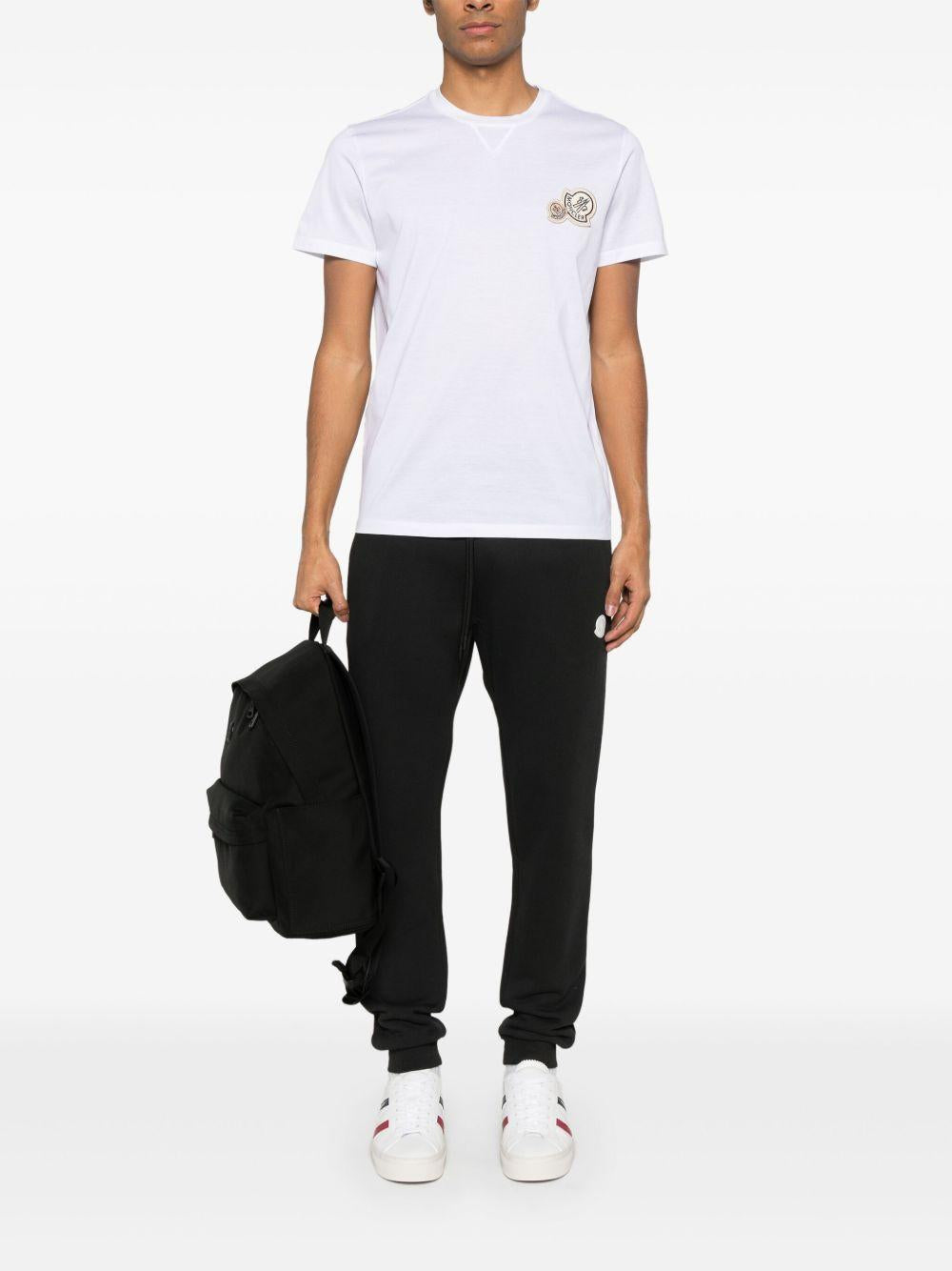 Moncler White Short Sleeve Cotton T-Shirt for Men