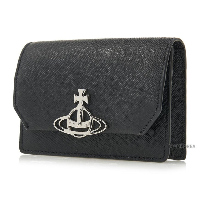 Vivienne Westwood Black Leather Business Card Holder Wallet