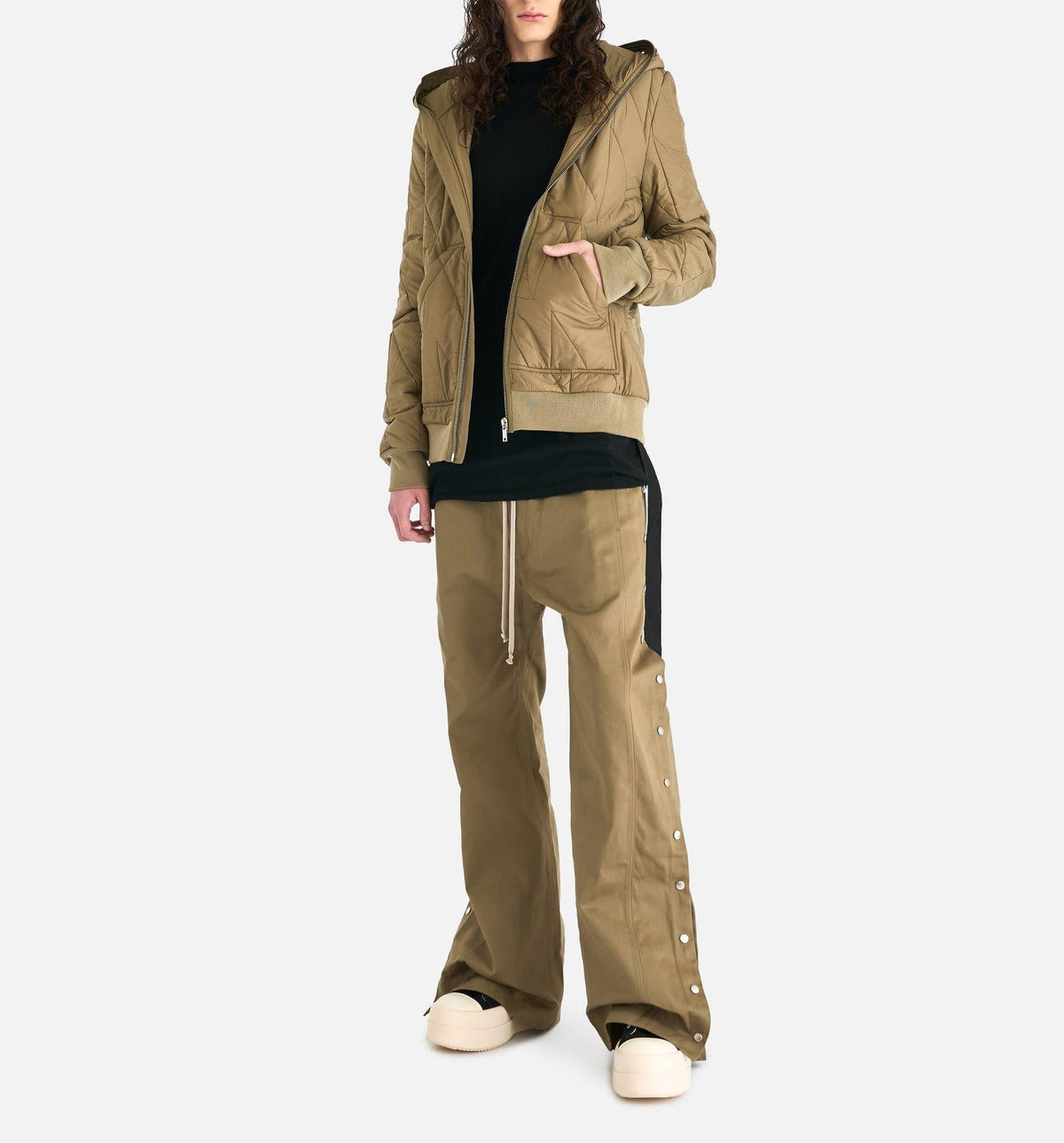 Rick Owens Men's Cotton Twill Jogger Pants Pale Green DU02C5393TW25