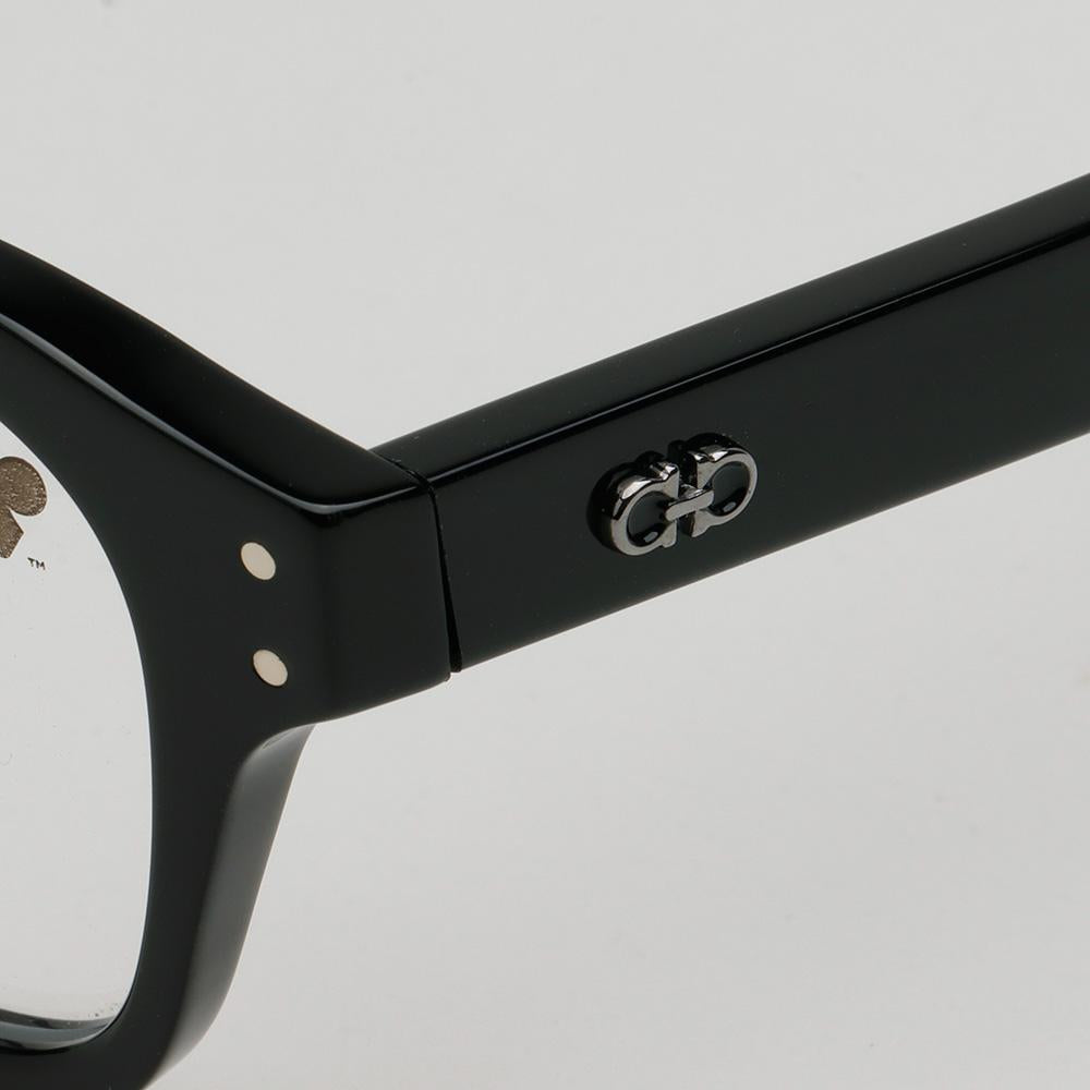 Ferragamo Black Square Acetate Eyeglass Frames Unisex SF2958 001