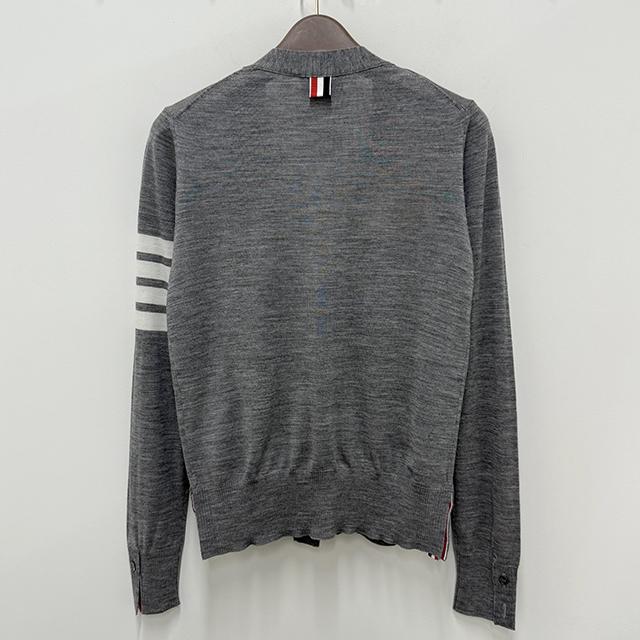 THOM BROWNE Women’s 4-Bar Armband Wool Cardigan Gray