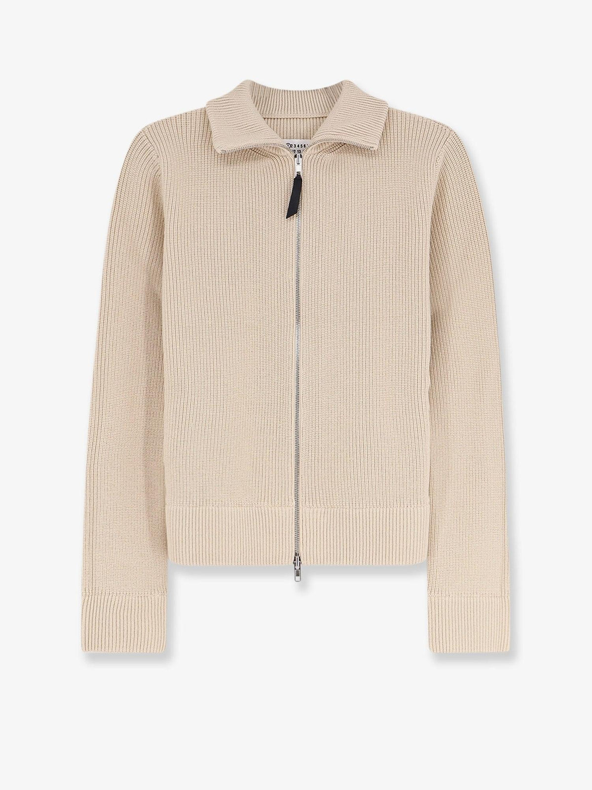 Maison Margiela Wool Zip-Up Knit Cardigan Ivory Women’s