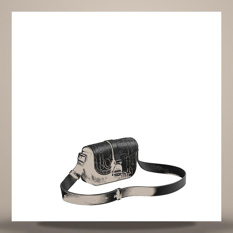 DIOR Saddle Heritage Flap Strap Bag Black Gravity Leather Cross 1ADPO478MLL H00N