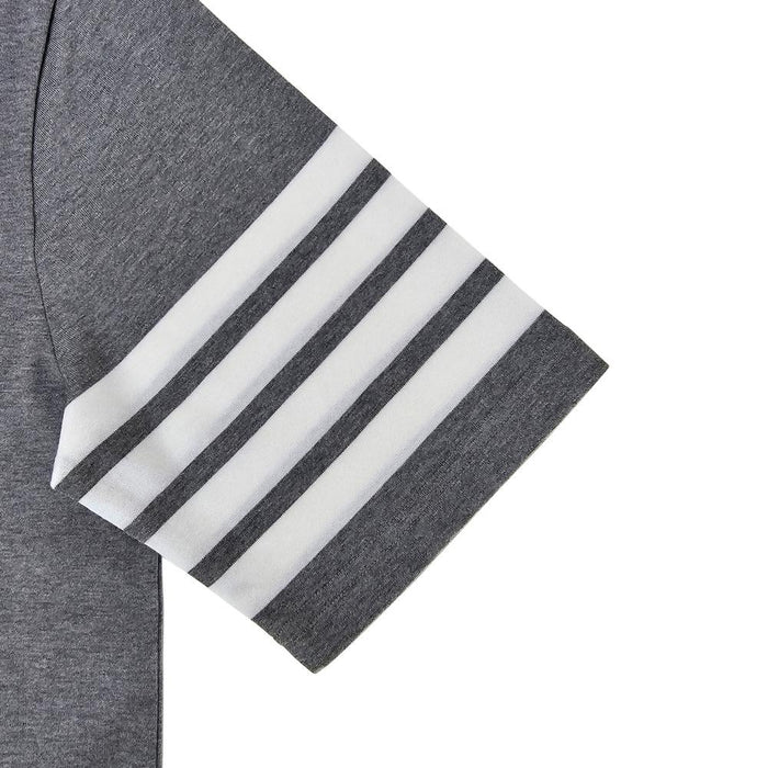 THOM BROWNE Grey Diagonal Stripe Jersey Short Sleeve T-Shirt