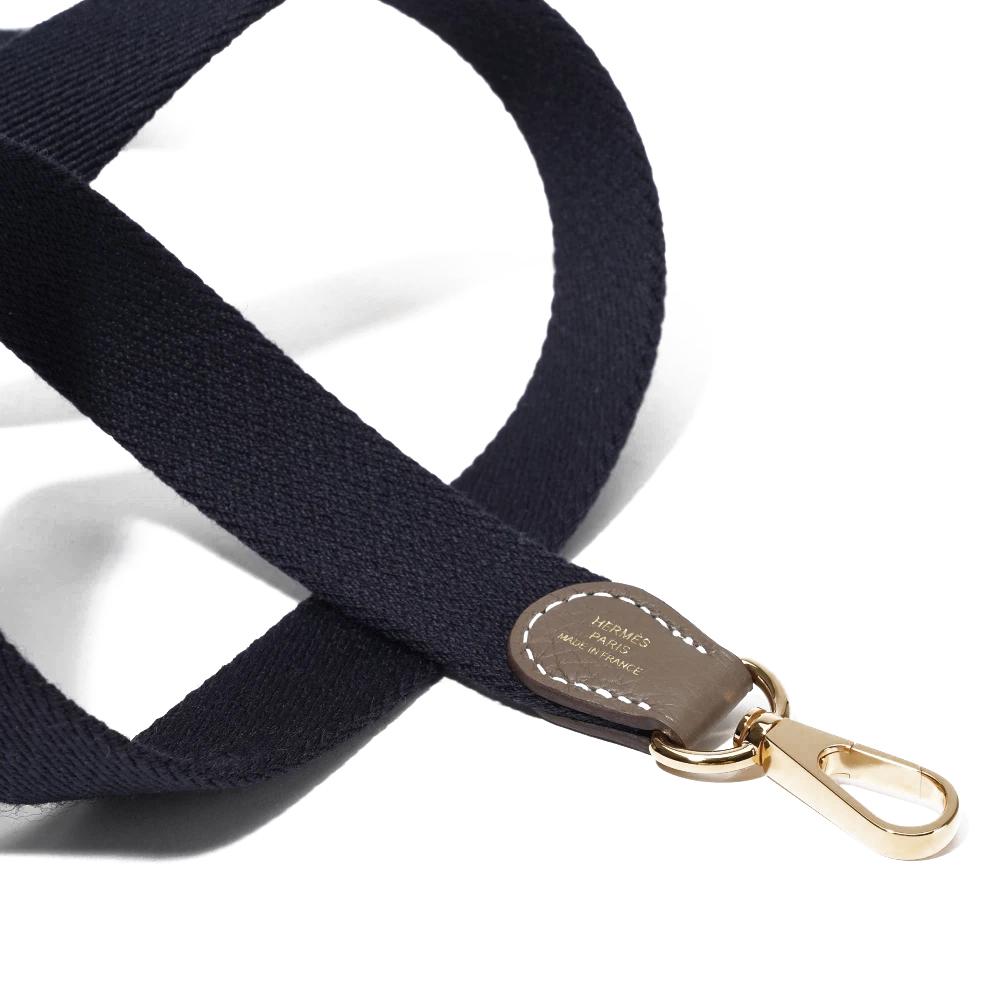 HERMES Evelyne 16 Clemence Indigo Etoupe Gold Hardware Crossbody Bag