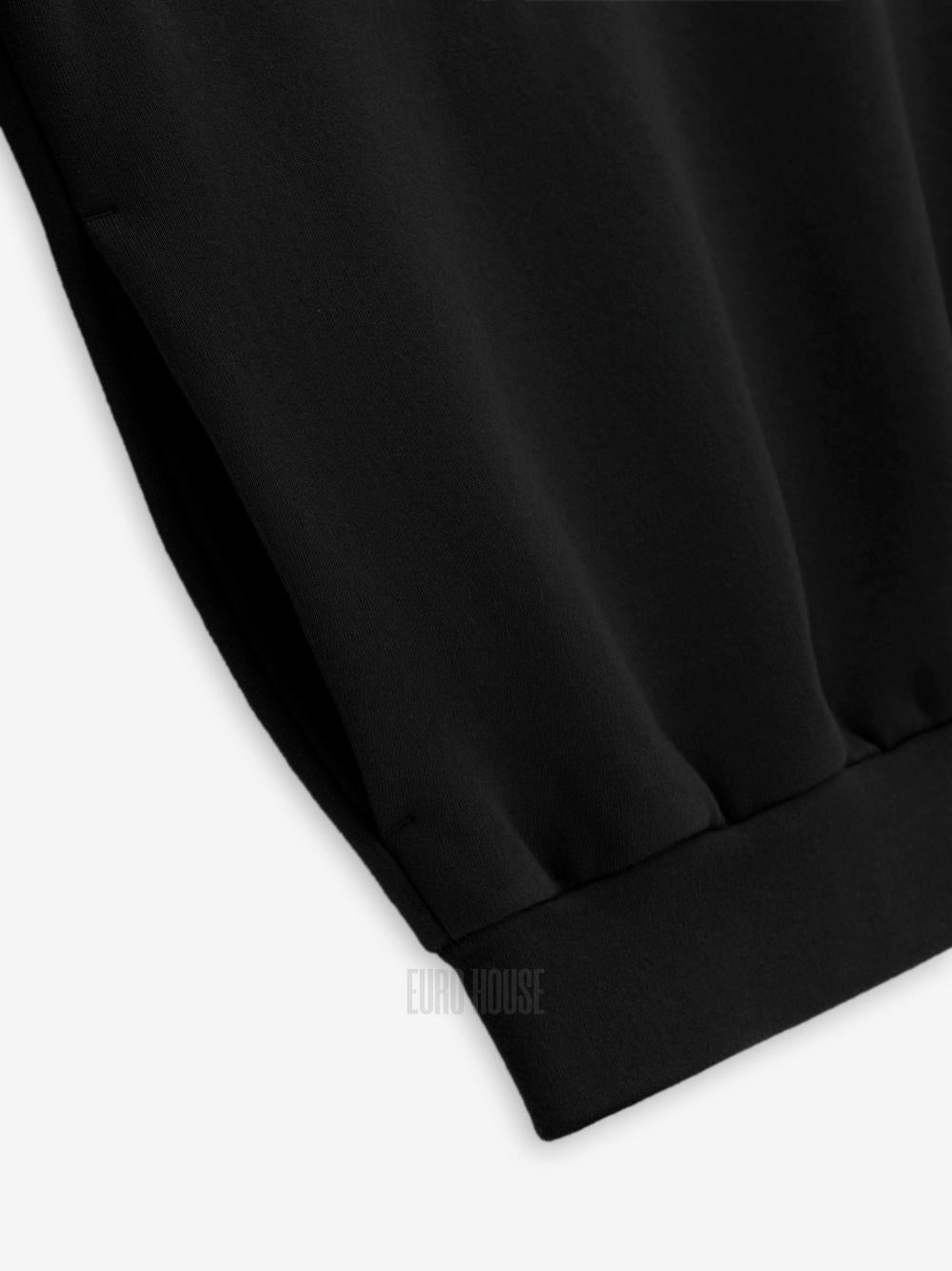 Fear of God Essentials Heavy Fleece Logo Embroidered Crewneck Sweatshirt Black