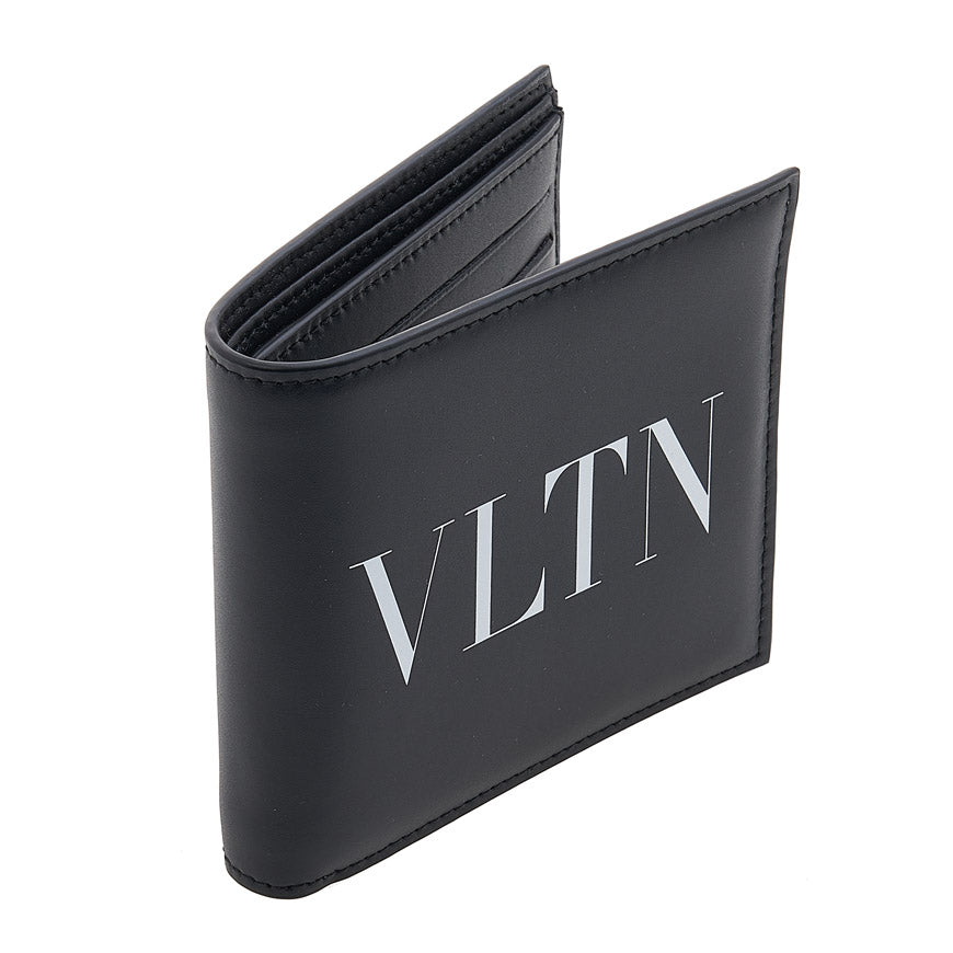 VALENTINO Men's VLTN Logo Leather Bifold Wallet Black 2Y2P0654 LVN 0NI 1