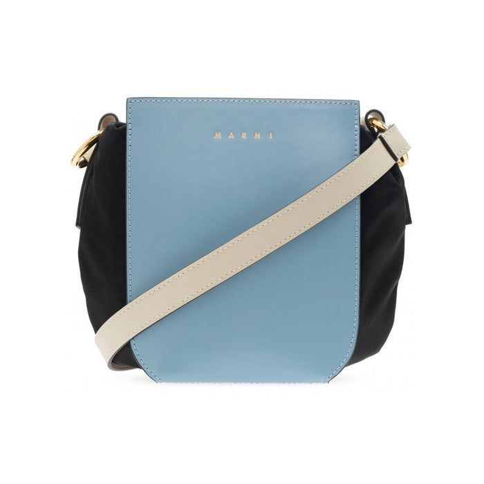 Marni 15th Anniversary Gusset Bucket Shoulder Bag Black Blue