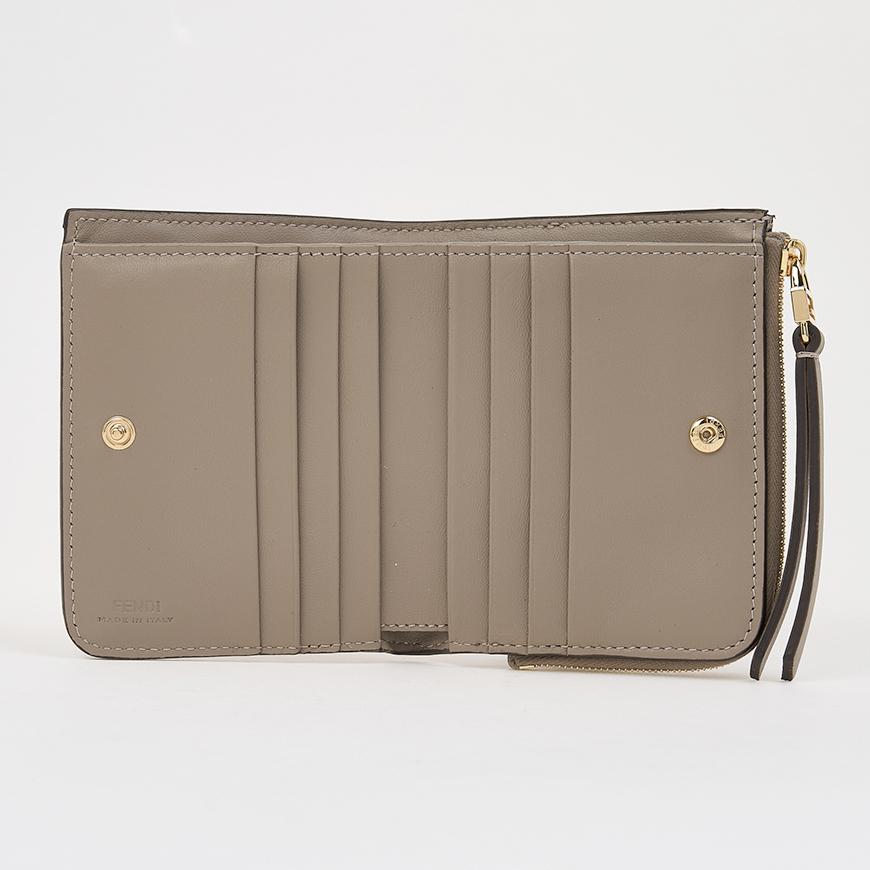 FENDI Slim Baguette Leather Compact Wallet for Women
