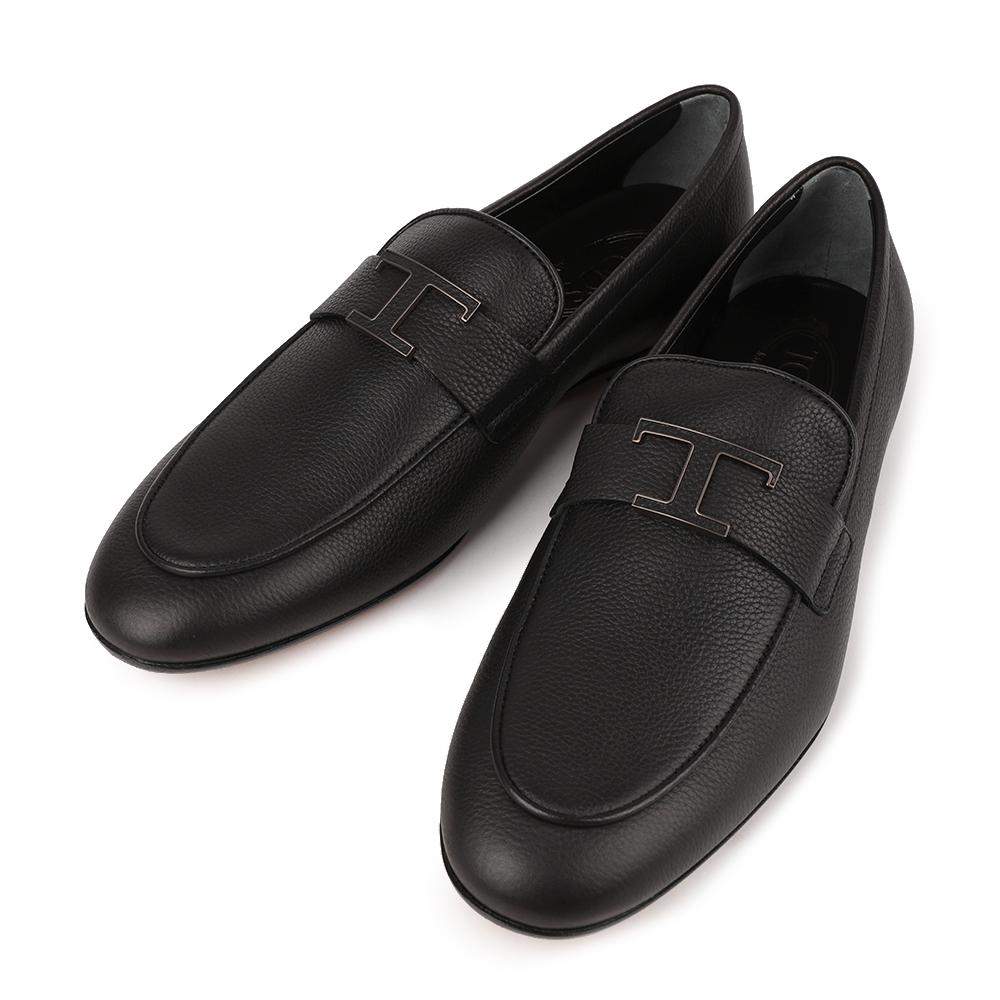 Tods Black Leather T Timeless Loafers for Men XXM38K0HW20S95 B999