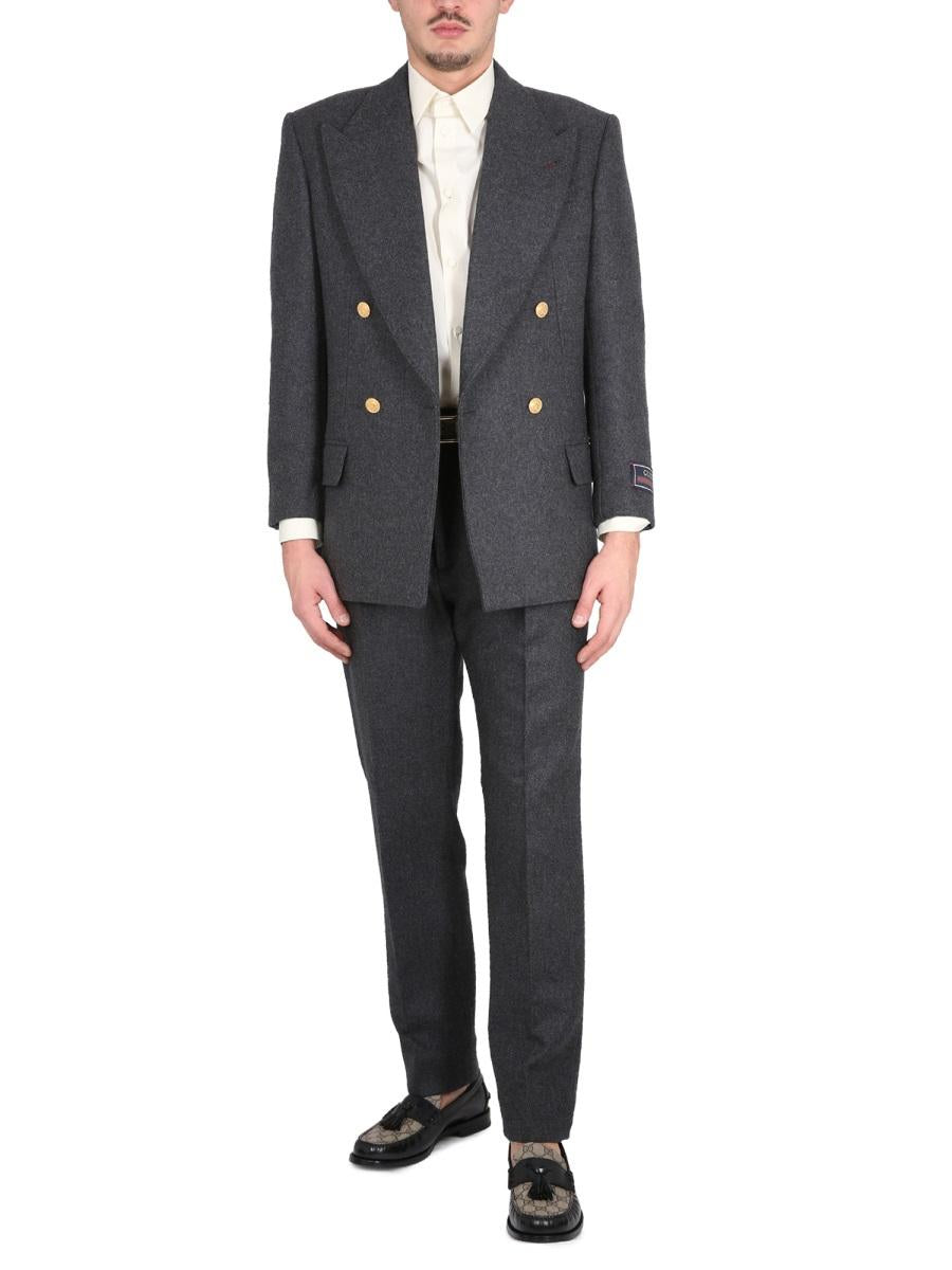 GUCCI Black Wool Slim Fit Suit Pants