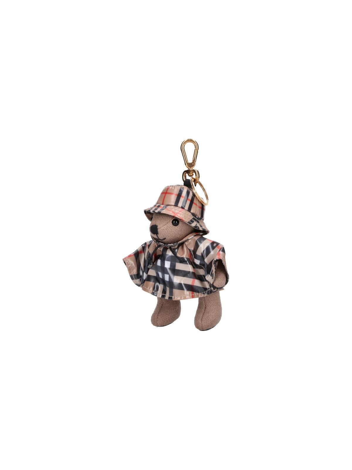 BURBERRY Gold-Tone Monogram Logo Keyring Keychain