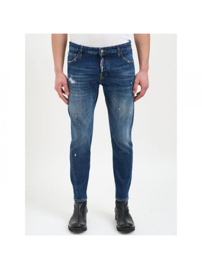 Dsquared2 Blue Washed Slim Twist Jeans S74LB1874 S30664 470