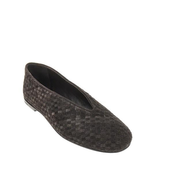 Bottega Veneta Black Leather Flat Shoes