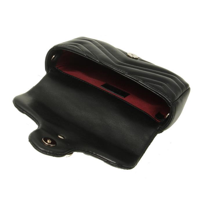 GUCCI GG Marmont Mini Shoulder Bag Black Leather