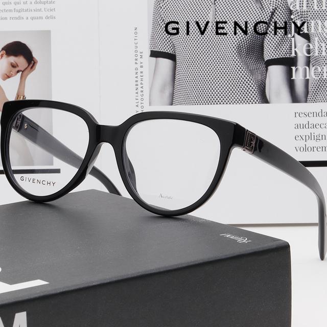 GIVENCHY Black Acetate Round Eyeglass Frames Unisex GV0119G 284