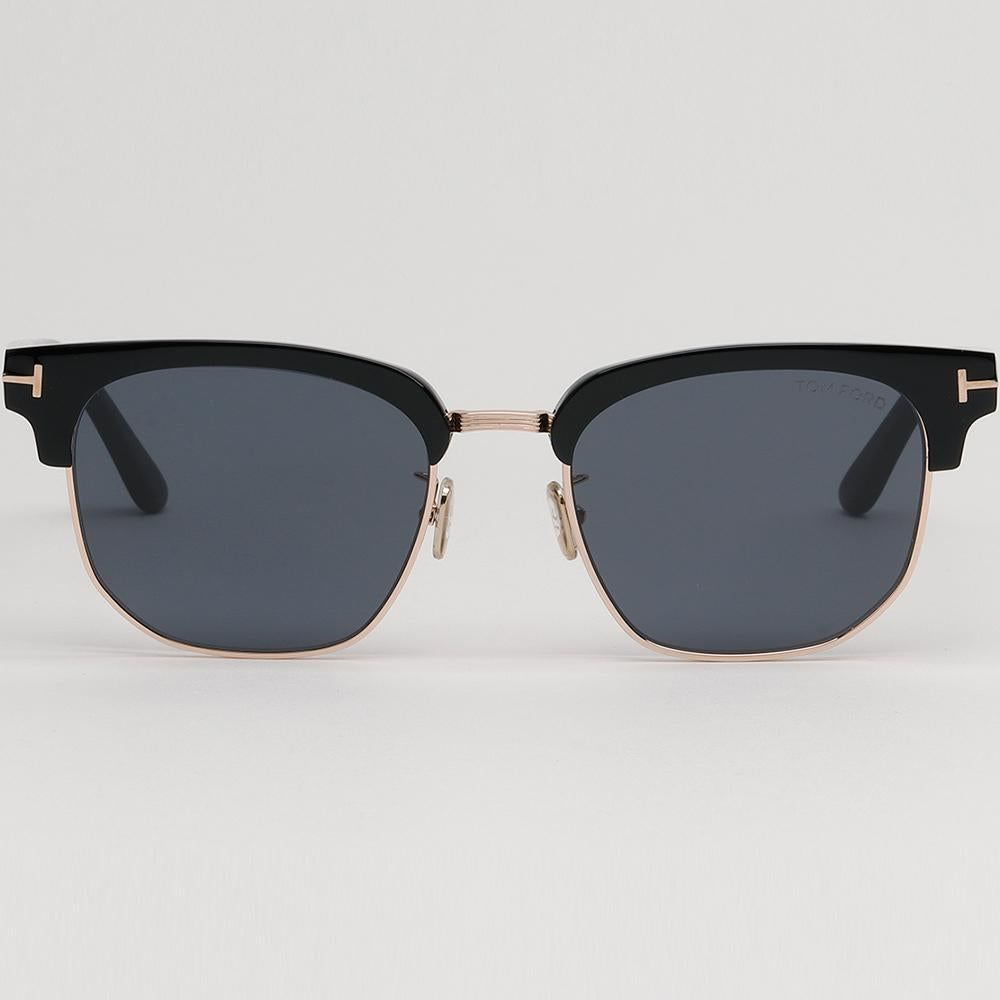 TOM FORD Black Gold Browline Asian Fit Square Sunglasses TF1165K 01A