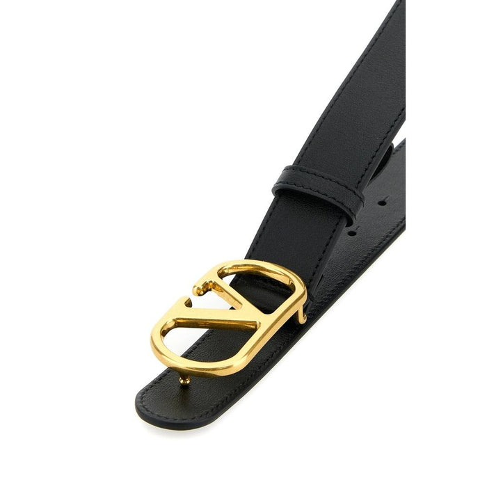 VALENTINO VLogo Leather Belt Black Men's