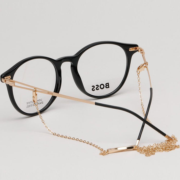 HUGO BOSS Black Acetate Round Eyeglass Frames Unisex BOSS1458 807