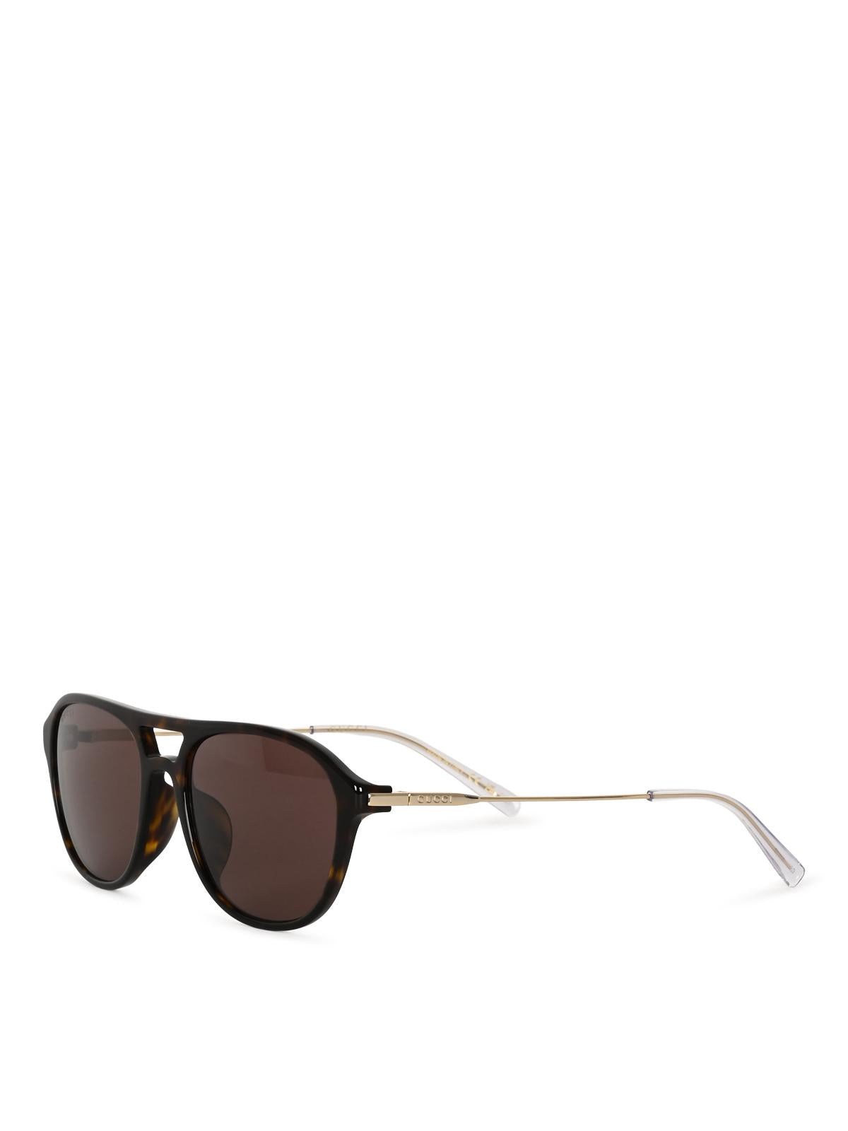 GUCCI Black Acetate Square Sunglasses for Men