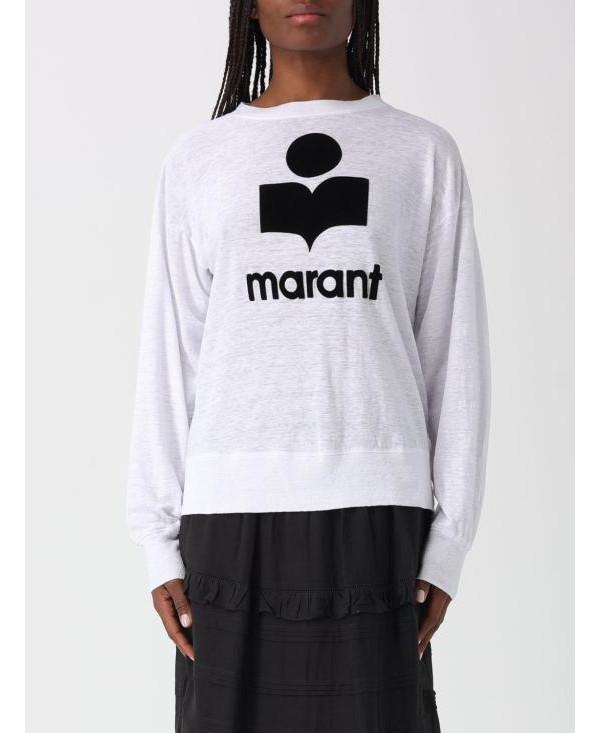 Isabel Marant KLOWIA Linen Long Sleeve T-Shirt TS0005FA A1N09E 20WH