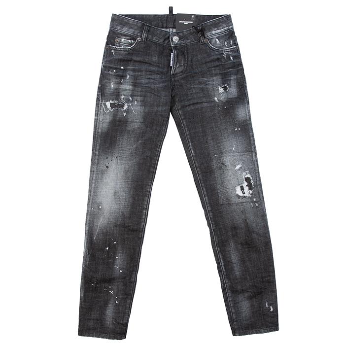 Dsquared2 Women’s Jennifer Black Wash Cropped Denim Jeans