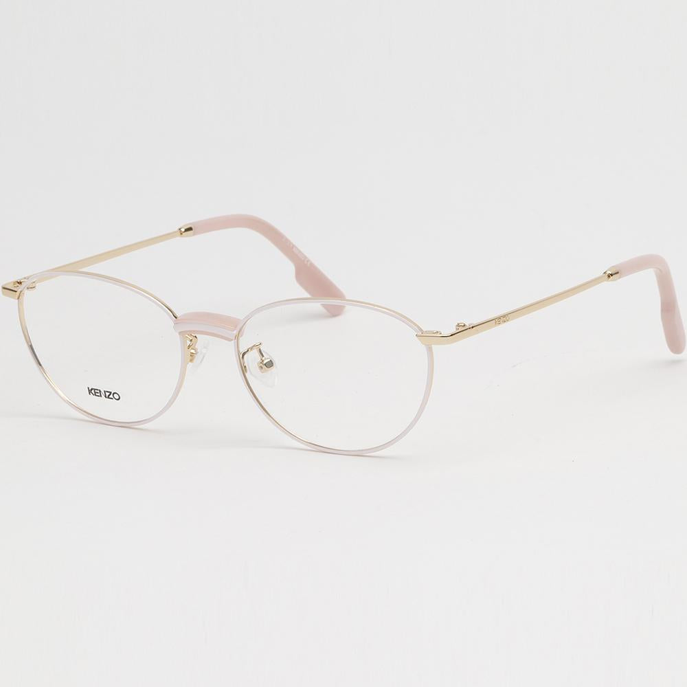 KENZO Round White Gold Metal Eyeglass Frame Unisex KZ50019U 030