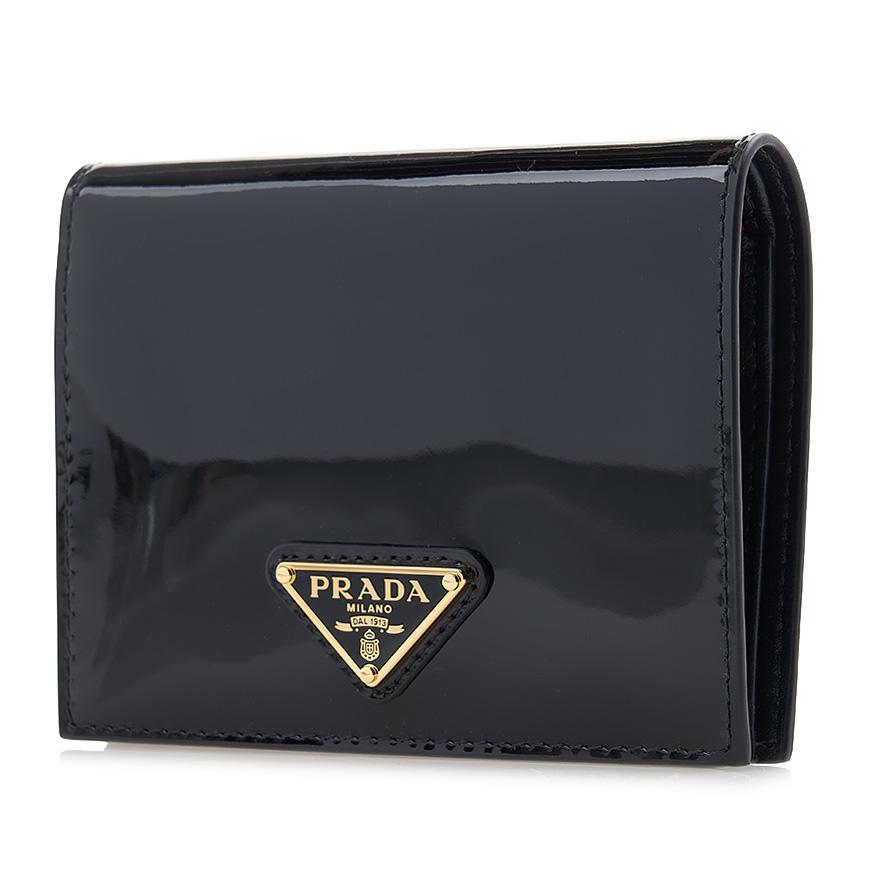 PRADA Women's Patent Leather Bifold Wallet 1MV204 069 F03KJ