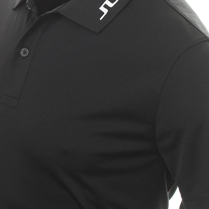 J LINDEBERG Heath Logo Embroidered Polo Shirt Black Men