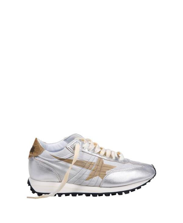 GOLDEN GOOSE Silver Ripstop Nylon Upper Gold Star Marathon Sneakers