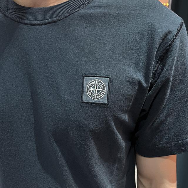 STONE ISLAND Organic Cotton Logo Short Sleeve T-Shirt Fissato White