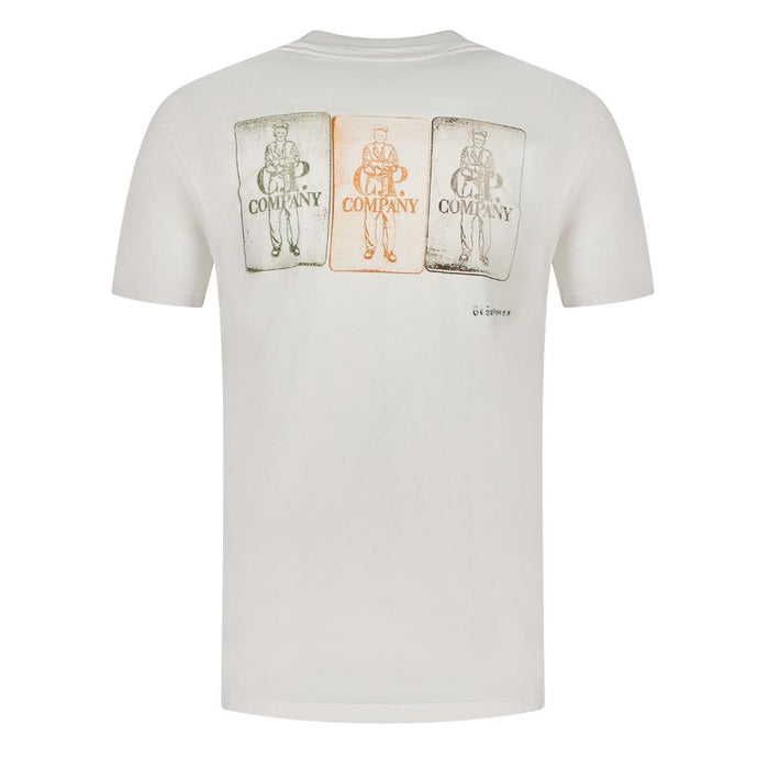 CP Company White Back Logo Print Short Sleeve T-Shirt Men