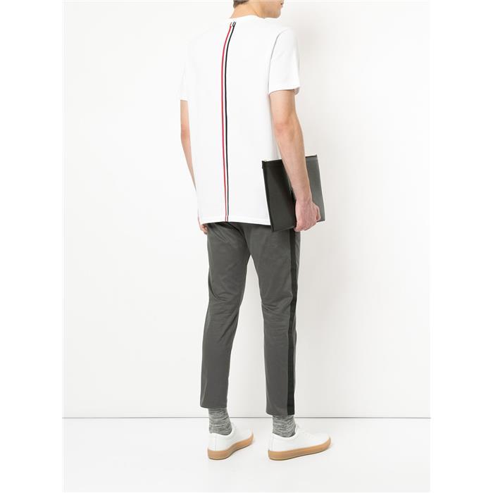 THOM BROWNE Center Back Stripe Piqué Relaxed Fit Short Sleeve T-Shirt