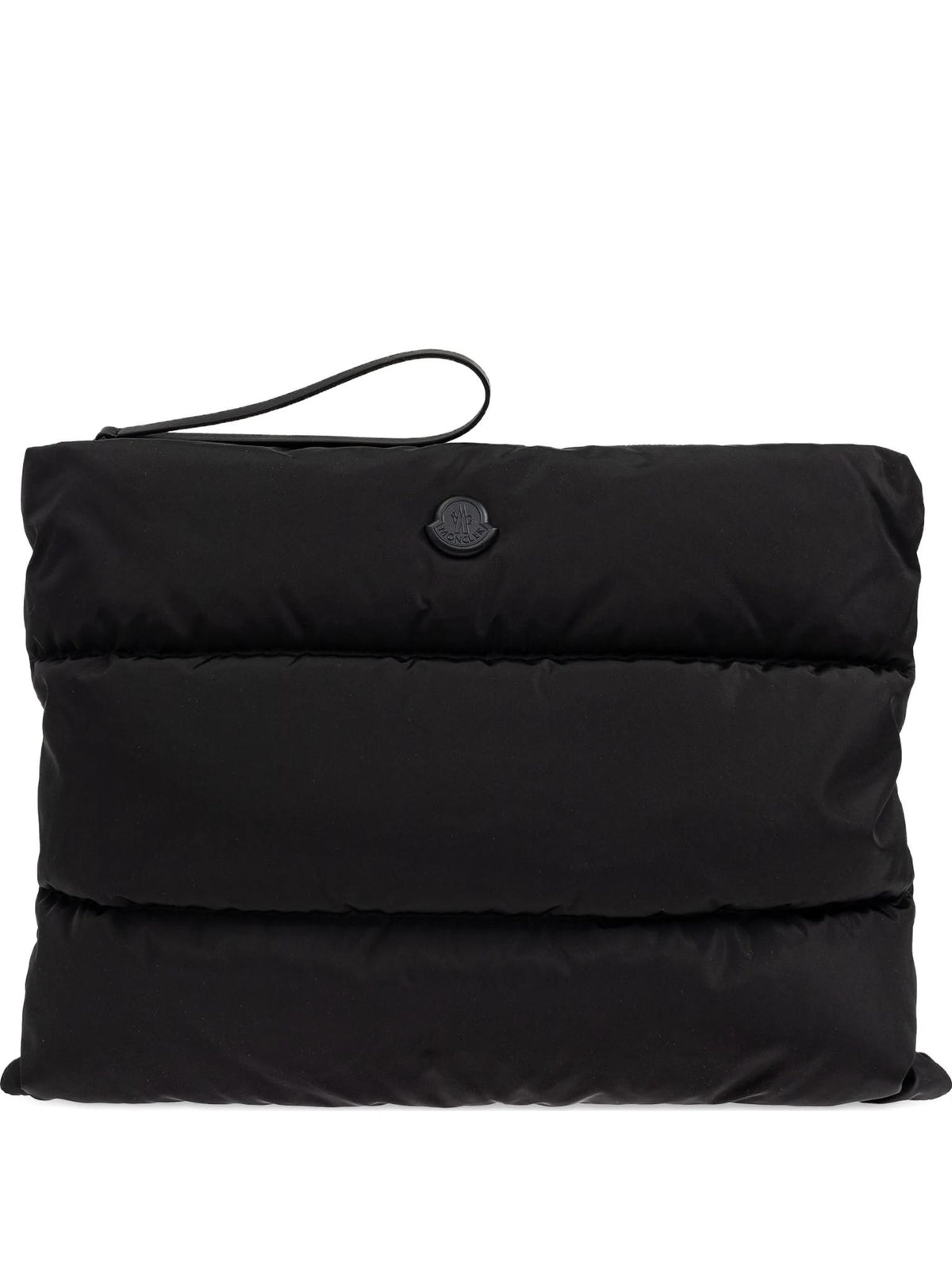 Moncler Black Leather Clutch Bag for Men
