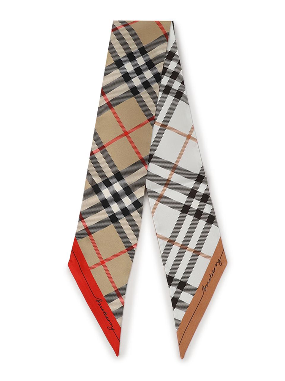 BURBERRY Contrast Check Silk Scarf 8119963