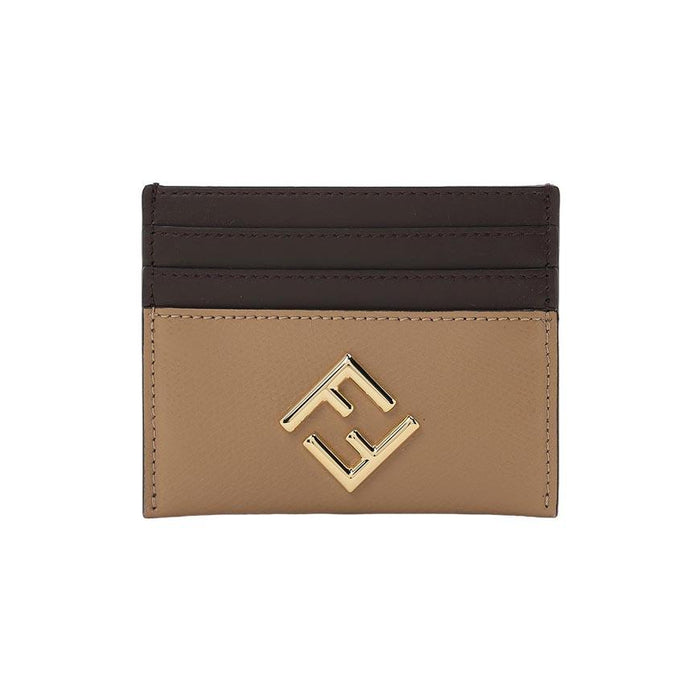 FENDI FF Diamond Leather Card Holder Wallet for Women