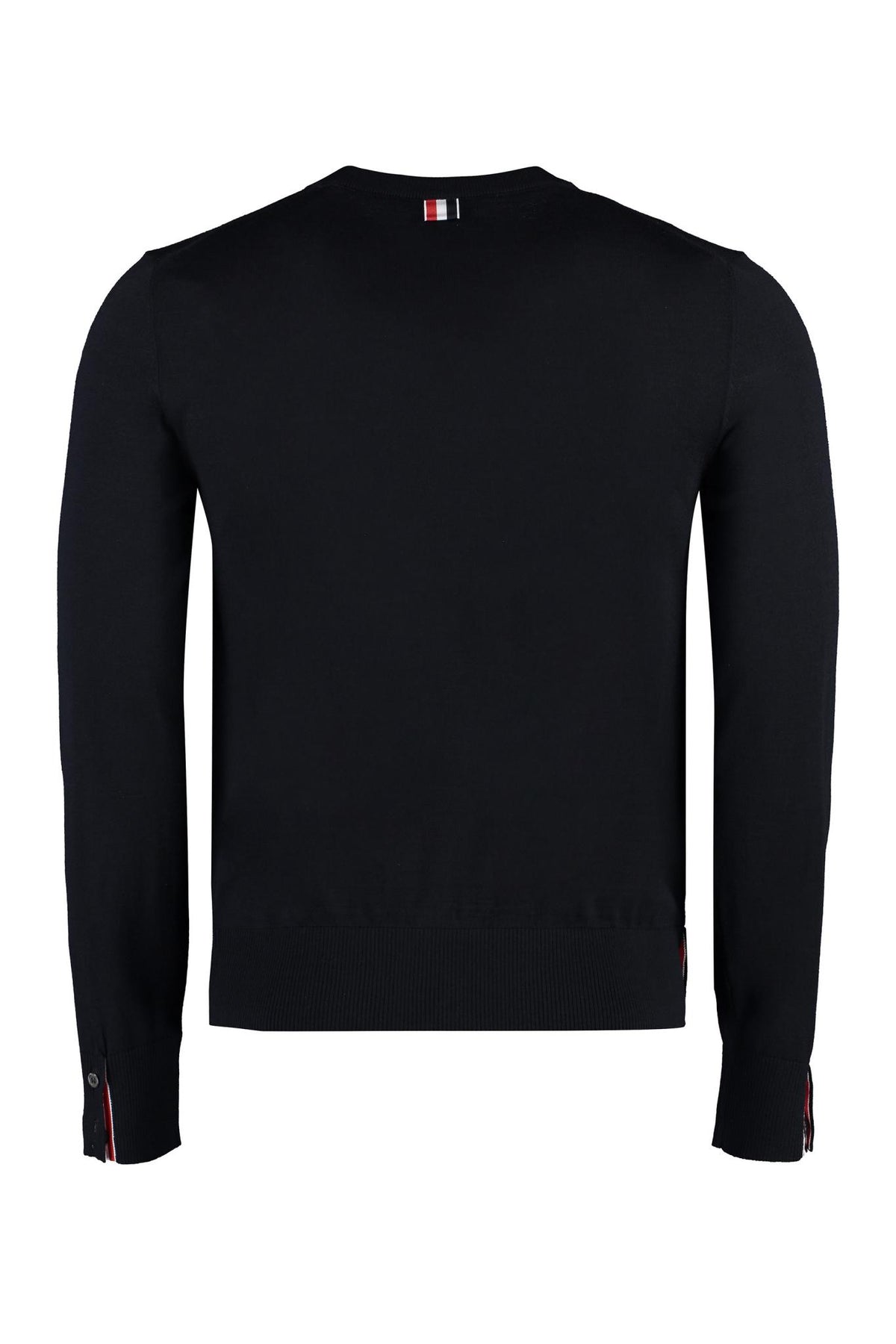 THOM BROWNE Navy Wool Turtleneck Knit Sweater for Men