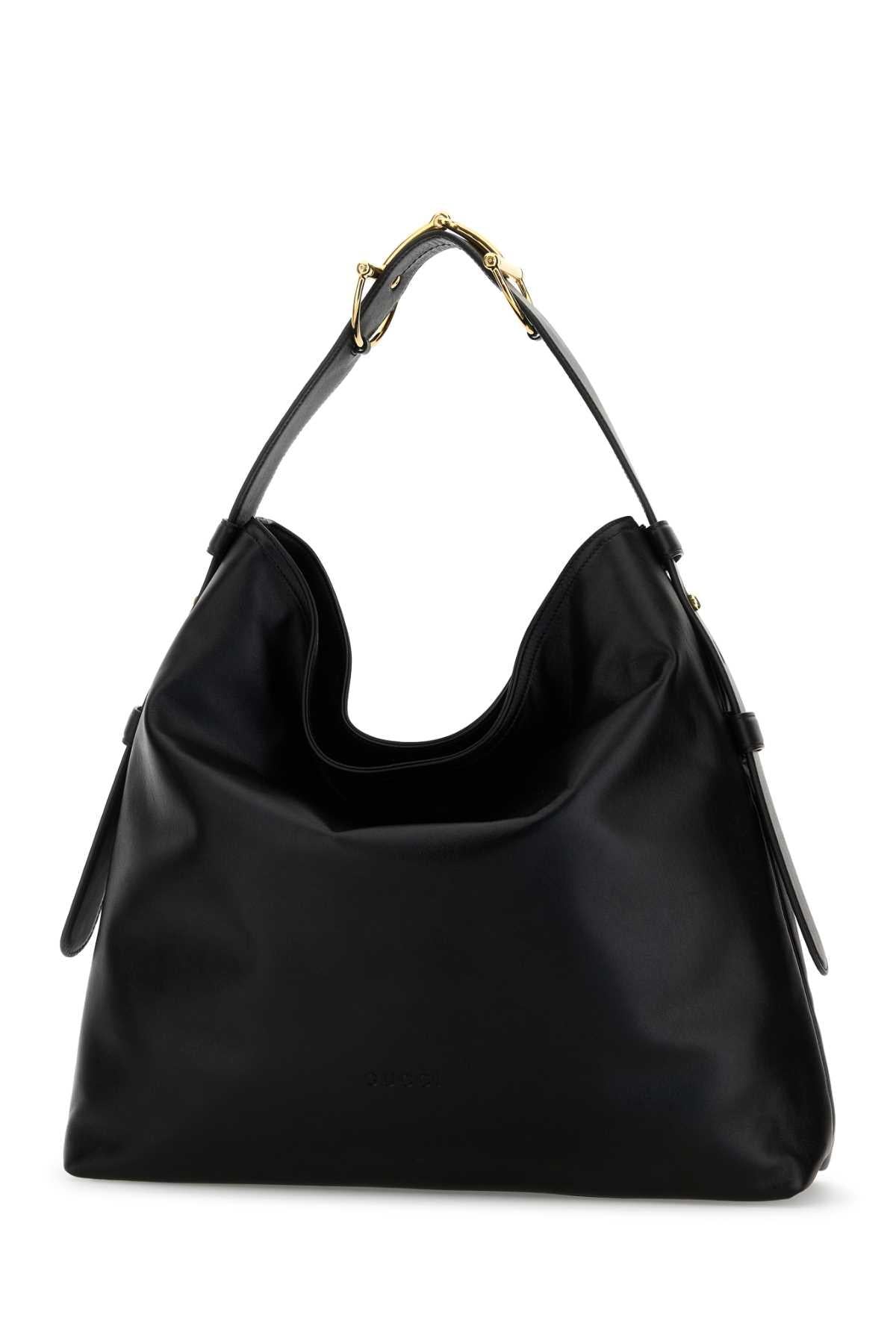 GUCCI Black Leather Shoulder Bag