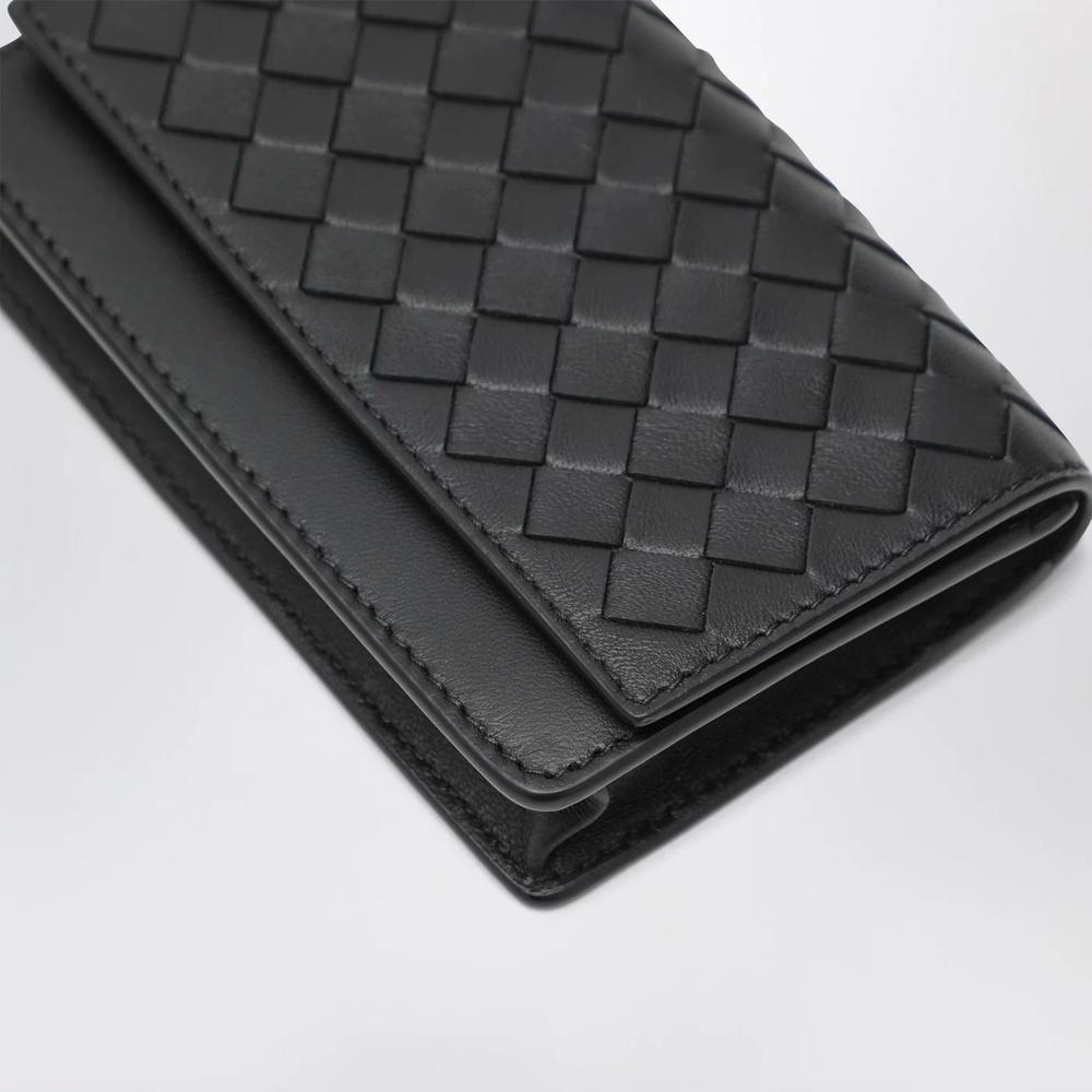 Bottega Veneta Intrecciato Leather Card Holder Black Unisex