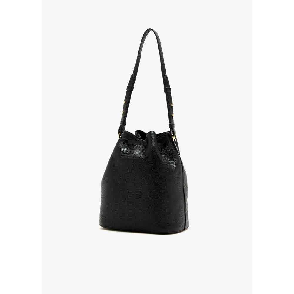BALLY Hera Bucket Shoulder Bag Black Leather
