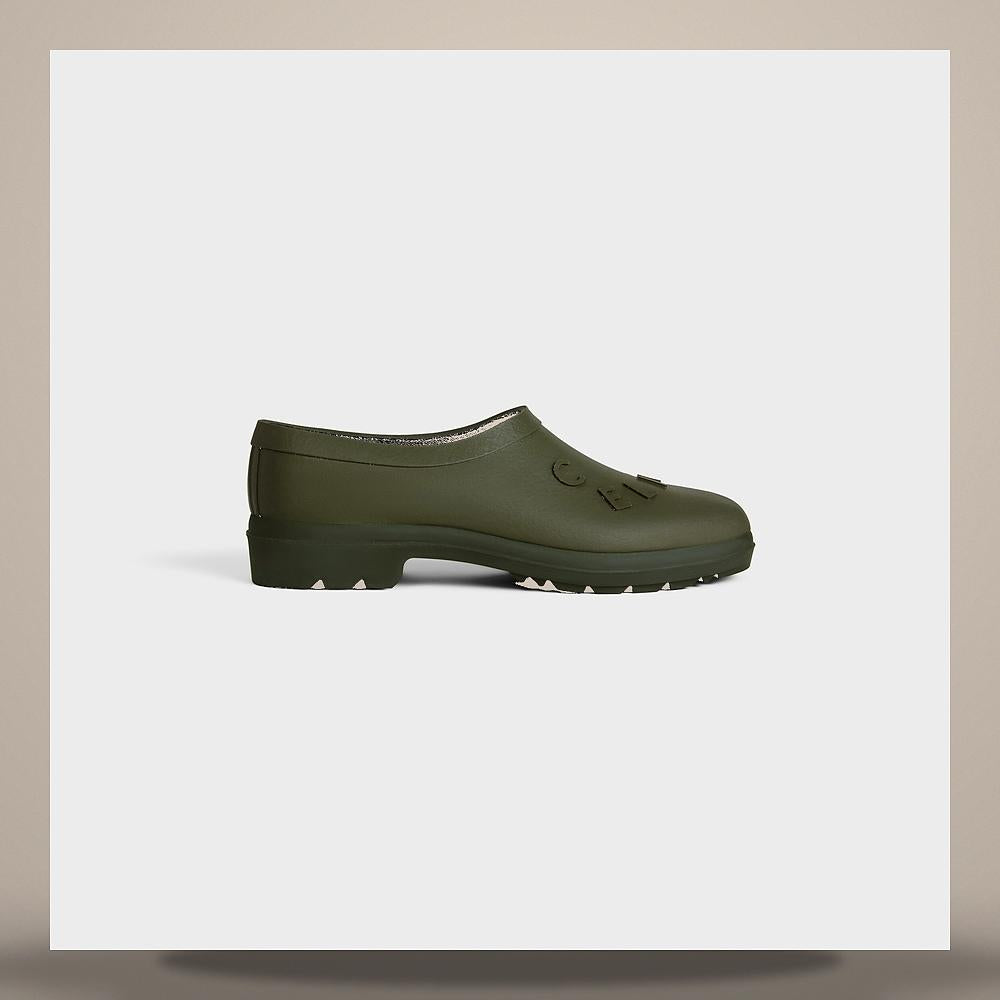 CELINE Garden Clog Natural Rubber Light Khaki Loafers 367457035C 15LK