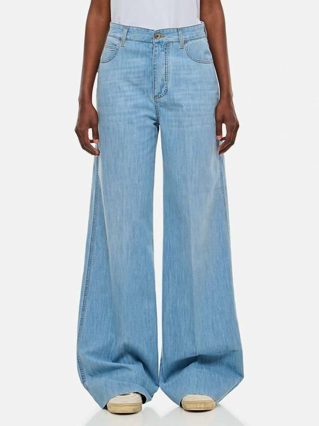 Bottega Veneta Light Bleach Wide Leg Denim Jeans