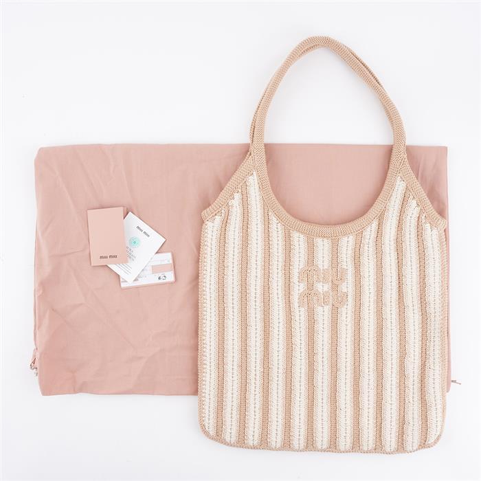 Miu Miu Ivy Cotton Crochet Tote Bag