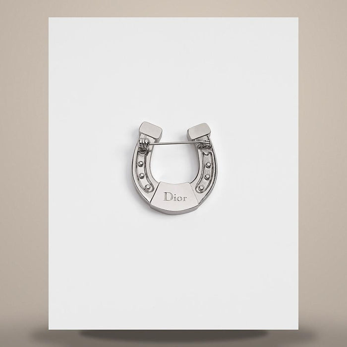 DIOR Silver-Finish Brass Horseshoe Brooch V1839HOMMTD000