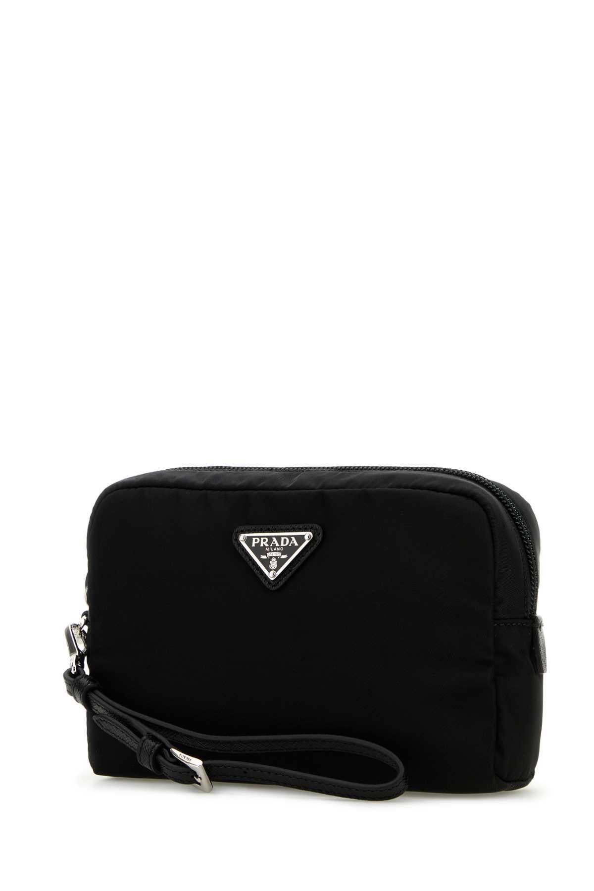 PRADA Black Nylon Zip Pouch