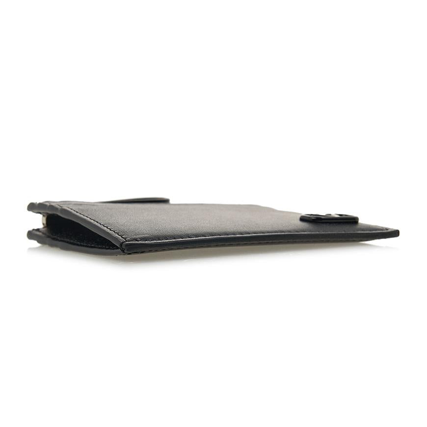 VALENTINO Garavani V Logo Zip Card Holder Unisex Black Leather 4Y2P0U76 ZQU 0NO